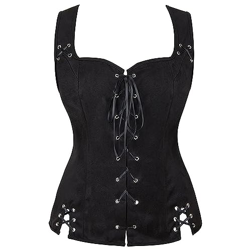TYUIOP Korsett Top Damen Unterbrustkorsett, Bustier, Gothic, Damen, Schnürung, Taillenmieder, Bodyshaper, Übergröße Oberteil Korsett Kleid Damen Schwarz Corsage Weiß Sexy
