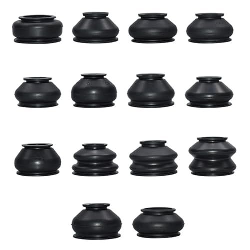 14 Stück Kugelgelenk-Staubstiefel, Gummi Kugelgelenk Spurstangen köpfe Staubkappe, Universal Spurstangenkopf Motorrad, für Spurstangenkopf und Kugelgelenk (Schwarz)