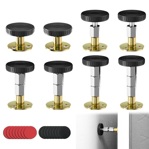 8 Stück Bettrahmen Anti Shake Abstandshalter Schwarz Verstellbares Bettrahmen-Anti-Shake-Werkzeug,Kopfteil Stopper Raumwand Bettgestell Adjustable Bettgestell mit Gewinde für Betten Schränke Sofas