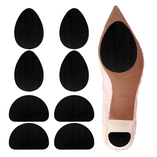 COMNICO Schuhabsatzpolster, 8 Stück, rutschfeste Schuhreparatur-Gummiabsätze, dicke Schuhabsatz-Reparatur-Set, Schuhgriffe, Schuhsohlenschutz, High Heels, selbstklebende Aufkleber für Damen