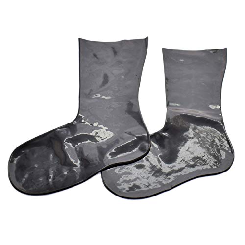 Rubberfashion Latex Socken kurz - Rubber Latexsocken Knöchel lang - Latex Strümpfe für Damen und Herren Schwarz 0.4mm L/Schuhgröße: 42-44