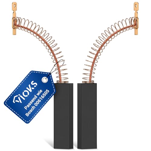 VIOKS 2x Kohlebürsten Waschmaschine 4,8 mm AMP Ersatz für Motorkohlen Bosch 616505 00616505 00631706 39L224 Kohlen für Elektromotor Waschmaschine Bosch, Siemens