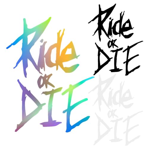 Auto Aufkleber 'Ride Or Die' Lustige Autoaufkleber Car Stickers für Auto Motorrad Fahrrad 3 Stück