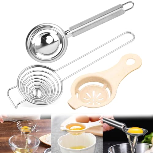 3 Stück Eiertrenner, Eitrenner, Eiweiß Trenner Mit Griffen Eidotter Trenner Teiler Egg Yolk Separator Für Backwerkzeug und Kochen In Der Küch Zur Herstellung DIY Kuchen