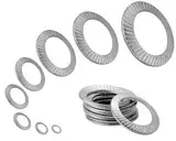 Sicherungsscheiben M8 100er Set aus Edelstahl A2 V2A Form S * U-Scheiben gezahnt Beilagscheiben Unterlegscheiben Hochspannungsscheiben Unterlegscheiben Set