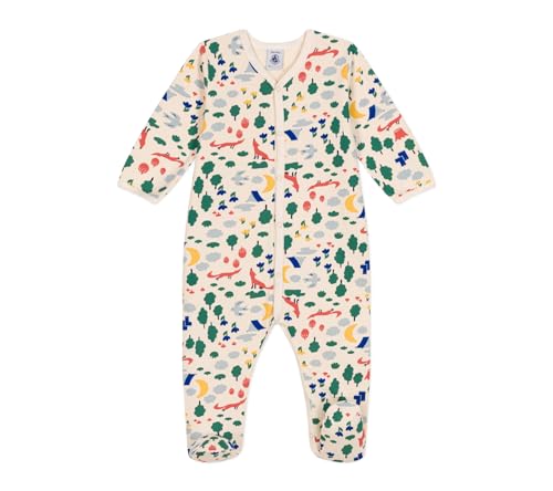 Petit Bateau A0AXJ Langärmliger Schlafanzug Unisex Baby Avalanche/Multico 12 Monate