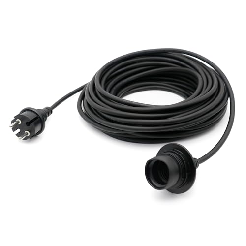 FIRMERST Wasserdichte Lampenfassung E27 mit Kabel Outdoor 10m Schwarz