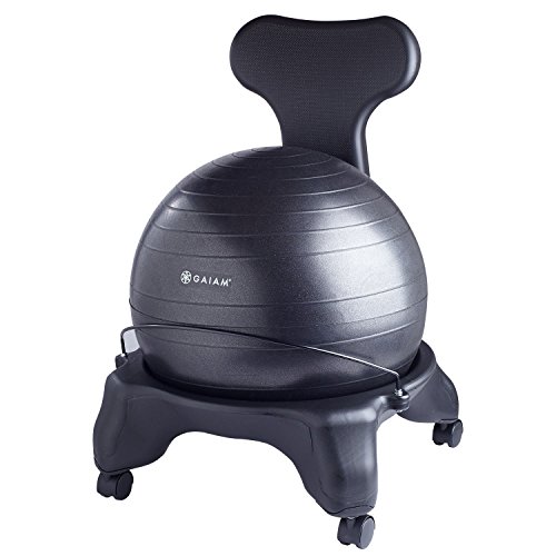 Gaiam Erwachsene Gymnastikbälle Balance Ball Chair, Charcoal, 52 cm