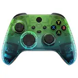 eXtremeRate Front Gehäuse für Xbox Series X&S Controller, DIY-Ersatz Vorderseite Hülle Zubehör Set, Custom Case Shell für Xbox Core Controller Model 1914-Transparent Grün Blau(KEIN Gamepad)