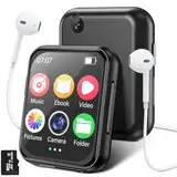 64GB MP3 Player Bluetooth 5.4 mit Kamera, Mini-Design HiFi-Sound Tragbarer Walkman Musik-Player mit Lautsprecher FM-Radio e-Book usw Ideal für Sport MP3-Player