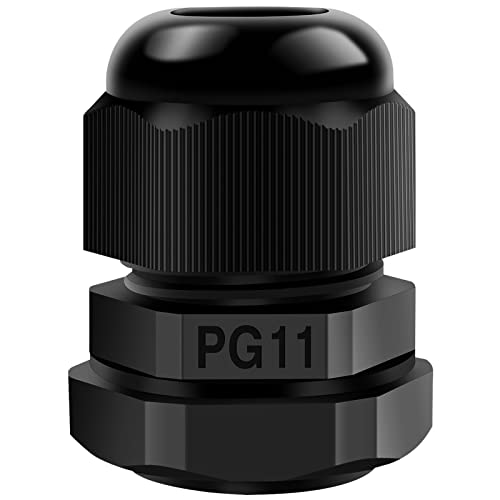 Hanibos 20 Stück Kabelverschraubung PG11 Einstellbar 5-10 MM Kabelverschraubungen Gelenke PG Verschraubung IP68 wasserdichte Kabeldurchführung Schwarz für Outdoor Garten Stromverteilerkasten