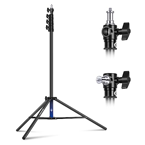 NEEWER 3m Lichtstativ, Luftgepolstertes Heavy Duty Metallstativ für Ringlicht Fotografie Lampen mit 1/4" zu 3/8" Schraubadapter und 3 Wege Schnittstellen, Tragfähigkeit: 2,5kg, ST-300AC