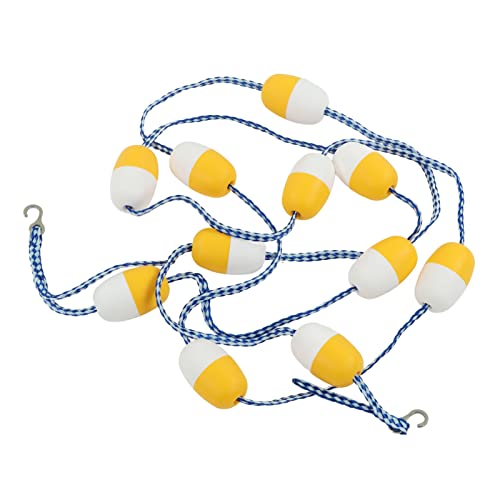 Schwimmleine, 5 M, 7 cm, PVC-Sicherheits-Trennseil Und Schwimmleine Mit 2 Vormontierten Edelstahlhaken Und Zweifarbigen Schwimmbojen Für Effektive Sicht auf Das Schwimmbad