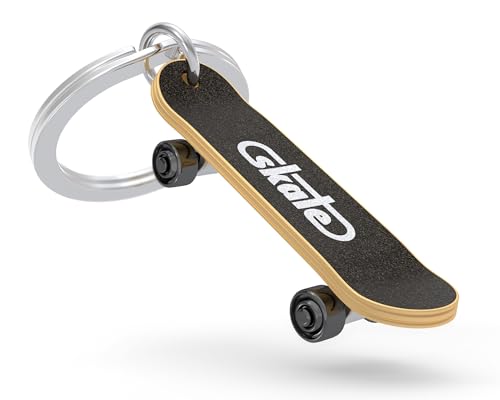 O meta[l]morphose METALMORPHOSE – Schlüsselanhänger Skateboard – Miniatur Skateboard – Schlüsselanhänger Skateboard – Leidenschaft Sport – Geschenk für Damen und Herren, grau, one size