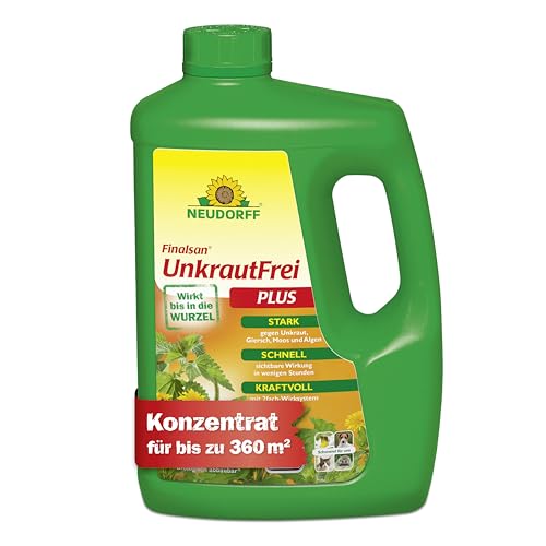 Neudorff Finalsan UnkrautFrei Plus Konzentrat, kraftvoller Unkrautvernichter, der bis in die Wurzel wirkt. Schnell wirkender Unkraut Entferner 1x 2 Liter, Grün