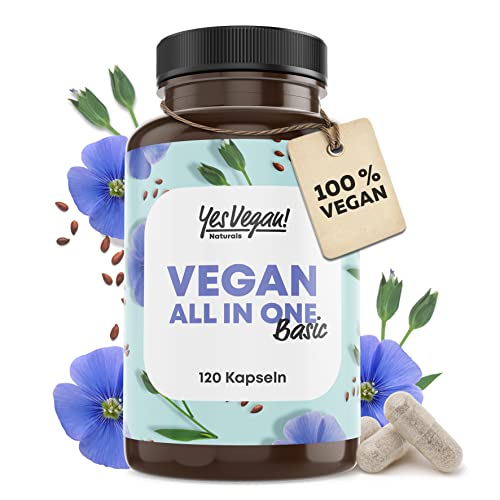 Vegan Complex - Vitamin B12 K2 D3 Eisen Zink Selen und Omega 3 - 120 Kapseln - speziell für Vegetarier und - Geschenke - Supplements (1 Stück)