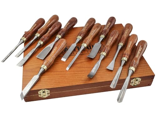Faithfull Wood Carving Chisel Set of 12 in Presentation Case