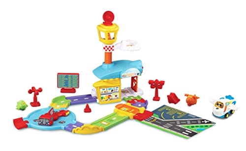 VTech Tut Tut Baby Flitzer - Fröhlicher Flughafen – Interaktives Spielset mit beweglichen Elementen und Jet – Für Kinder von 1-5 Jahren