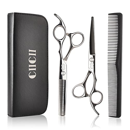 CIICII Haarschneideschere, Professionelle Friseurschere Set (Haarschere & Effilierschere) Haarscheren Set für Männer Frauen Haustiere Familie Friseur Salon