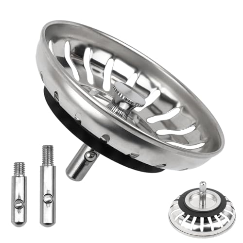Universal Spüle Stöpsel 80 mm Siebkörbchen Spülbecken Waschbeckenstöpsel Abflussstopfen aus Edelstahl Sieb für Küche Spülbecken (1 Stück)