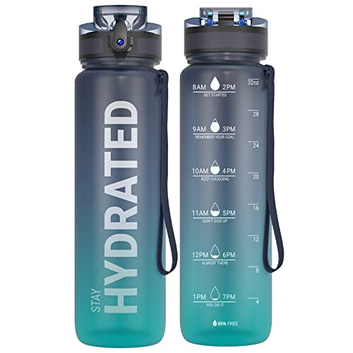 Sahara Sailor Trinkflasche, Sport Trinkflasche, [BPA-frei Tritan] 1L/500ML/750ML Auslaufsicher Sport Wasserflasche, Sportflasche für Fahrrad, Camping, Yoga, Gym (1 Flasche)