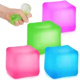 Stressbälle Doh Fidget Cube, 4 Stück Squishy Stressbälle Antistressball, Quetschball Sensory Squeeze Toy für Kinder Erwachsene ADHS, Angst, OCD Angst abbauen und Beruhigung
