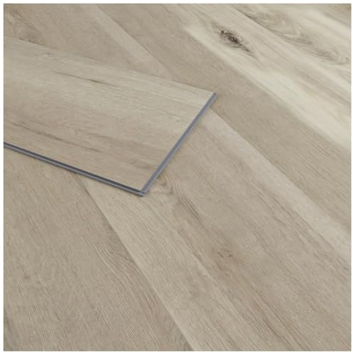 HORI Klick Hart Vinylboden aus hochwertigem SPC ohne PVC, Geraldton, stilvolle Landhausdiele, 1,76 m², Trittschalldämmung, wasserfest, für Fußbodenheizung und Feuchträume geeignet,