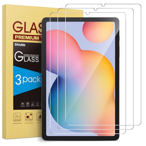 SPARIN 3 Stück Panzer Schutz Glas Schutzfolie für Samsung Galaxy Tab S6 Lite 2024/2022/2020 10,4 zoll, 9H Härte Displayschutz Folie