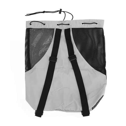 Kuuleyn Mesh-Strandrucksack, verstellbare Schulter, atmungsaktiv, verstellbarer Schultergurt, Strandrucksackgurt, leichter, atmungsaktiver Mesh- und PVC-Schwimm-Mesh-Rucksack für (grey)