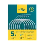 SF Vorgebundene Schlaufe zum Fliegenfischen Tapered Vorfach Nylon (6 Packungen) 9FT 5X