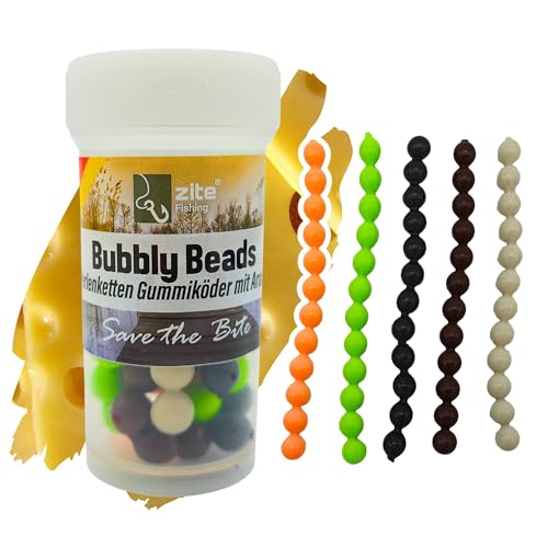 Zite Fishing Bubbly Beads Allround Mix 5x12 STK – Lachsei-Imitate - Phthalatfreie Forelleneier Auftreibend - UV-Aktive Gummiköder Forelle - Käse