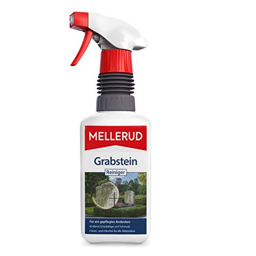 Mellerud Grabstein Reiniger | 1 x 0,5 l | Effizientes Spray zum Entfernen von Schmutz und Grünbelag