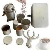 Generisch Extra Seltenes Camping Kaffeeset Für Sammler, Vintage Outdoor Kaffee Pour Über Kit, Tragbare Reise Kaffeemaschine Set Mit Tassen, Collectible Ornament Für Ausflüge Zeremonie Küche