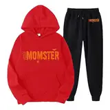 Briskorry Hausanzug Damen Set, Hoody und Lange Hose, Hoody Set Halloween Bedruckt Jogginganzug Zweiteiliger Kappe Sweatsuit Locker Lässiger Loungewear Festlich Modern Sportswear Running