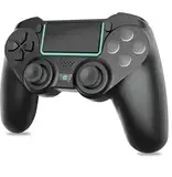 Vinkarpe Wireless Controller für P4, Game Controller Kompatibel mit P4/Pro/Slim/PC mit RGB-Licht, 1000 mAh Akku, Gamepad mit Dual Vibration/6-Achsen/Touchpad/3.5mm Audio Jack/Touchpad - Schwarz