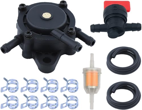 Benzinpumpe für Honda GX100 GC135 GCV520 GCV530 GX620, ADEFOL Kraftstoffpumpe mit Absperrventil & Filter & Schlauch & Schlauchschellen Ersatzteile Kit Zubehör für 15-25 PS Motor