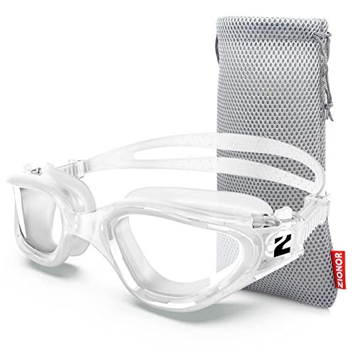 ZIONOR Polarisiert/Nein Polarisiert Schwimmbrille für Herren und Damen [UPGRADE], G1 Schwimmbrille UV-Schutz Anti Nebel Verstellbar Gurt Komfort Profi Schwimmbrillen für Erwachsene Jugendliche