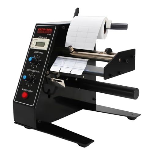 KEESUNG Automatischer Etikettenspender AL-1150D, Automatische Zählung mit 0-999999 Rollenetikettenspender Klebebandspender Bandspender Labelspender für Selbstklebende Etiketten/Barcode-Etiketten