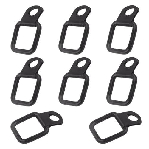 SNONESIY 8 Stück Zurrösen D Ring Zurröse Verzurrösen Öse D-Ringe Edelstahl Klappbare Zurrhaken Aus Stabilem Schwarzem Edelstahl für Ladungssicherung Anhänger LKW Pkws Kajak Boot