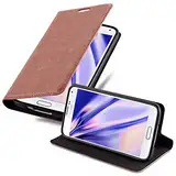 Cadorabo Hülle kompatibel mit Samsung Galaxy S5 Mini / S5 Mini DUOS aus Kunst Leder Flip Klappbare Magnetische [Kartenfächern] Cover Hülle für Galaxy S5 Mini / S5 Mini DUOS Tasche in Braun