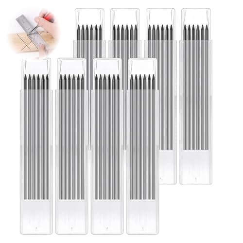 Hugwish 48pcs 2.8mm Tieflochmarker Minen Für Baustelle Zimmermannsbleistift, Ersatzminen Tiefenlochmarker Für Zimmerleute Und Bauarbeiter, Solide Bleistift Baustelle Minen (48)