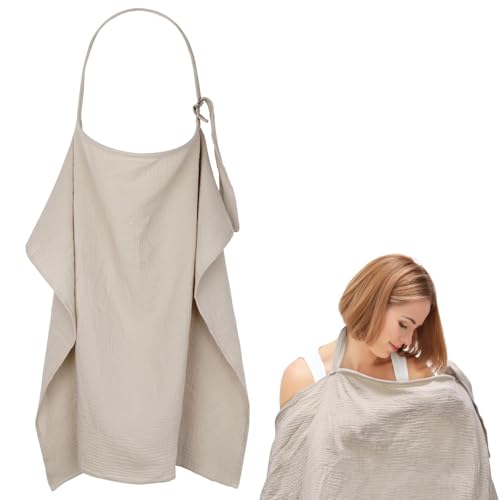 Huiguli Stilltuch, Musselin Stillschal für Unterwegs, Private Stillbezug für Baby, Weich Stillschürze aus Baumwolle, Khaki Stillschürze, Outdoor Nursing Cover