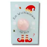 Milaboo® Wichtelstein als Geschenk und Wichtel Zubehör Weihnachten – Magischer Glücksstein als Geschenk für Kinder, handverlesener Stein (2-3 cm) mit liebevoll gestalteter Karte (Wichtelstein)