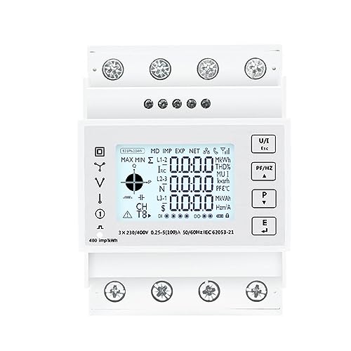 JMORCO SDM 4300TAC Dreiphasen-LCD-DIN-Schienen-Multifunktions-Energiezähler mit RS485230/400VAC Touch-Taste, 45–65 Hz, 400 Imp/kWh