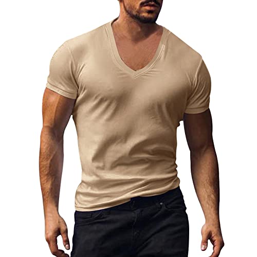 Generisch Funktions Sportshirt Herren Kurzarm Atmungsaktiv Tshirt Frühling Sommer Trainingsshirt Leicht Stretch Unterhemd Freizeit Rundhals Sport Oberteil T-Shirts FüR Herren XXL Weit