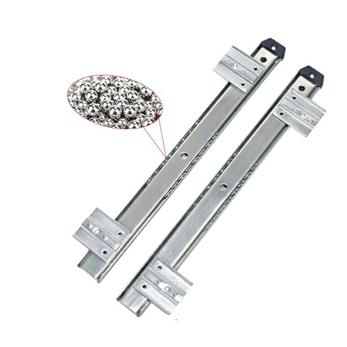 2 Stück Schubladenschienen, Tastatur-Regalschienen Mit Leisem Kugellager, Robuste Metall-Schubladenschienen, Ausziehbare Tastaturregale For Computertisch(Color:Silver,Size:27mm wide)