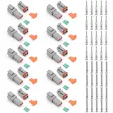 MOERDIFFER DT-Stecker-Set, 10 Sets Auto Wasserdichter Elektrischer Steckverbinder 2 Polig, DT Steckverbinder Wasserdichter, DT06-2S/DT04-2P DT Stecker Connectors für Auto, Motorräder, LKW