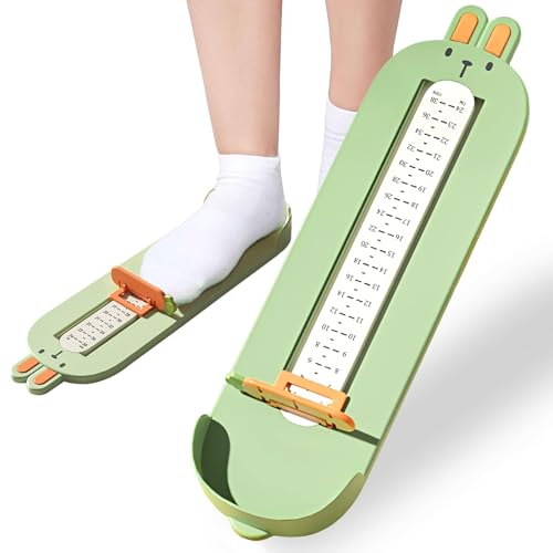 qingmeng Fußmessgerät Kinder, Schuhgrößenmesser Kinder, Schuhmessgerät Kinder von 2 bis 38 Schuhgröße Messgerät Schuhmesser mit Größentabelle Fußlehre Sussmessgerät für Kinder