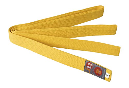 Ju-Sports Budogürtel - gelb, Baumwolle I Kampfsport Gürtel Für Budo-Sportarten, Judo, Karate, Kickboxen & mehr I Ca. 4 cm breiter Martial Arts Gürtel I 300 cm