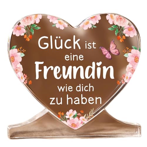 Niyewsor Beste Freundin Geschenke, Herzförmiges Acryl-Plakette Dekoration, Geschenke für Freundin, Geschenk Freundin Geburtstag, Geburtstagsgeschenk Weihnachtsgeschenke für Freundin